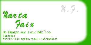 marta faix business card